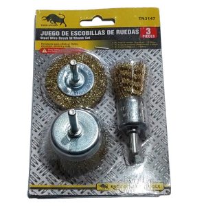 Juego 3 Escobillas Chascon Alambre Para Taladro