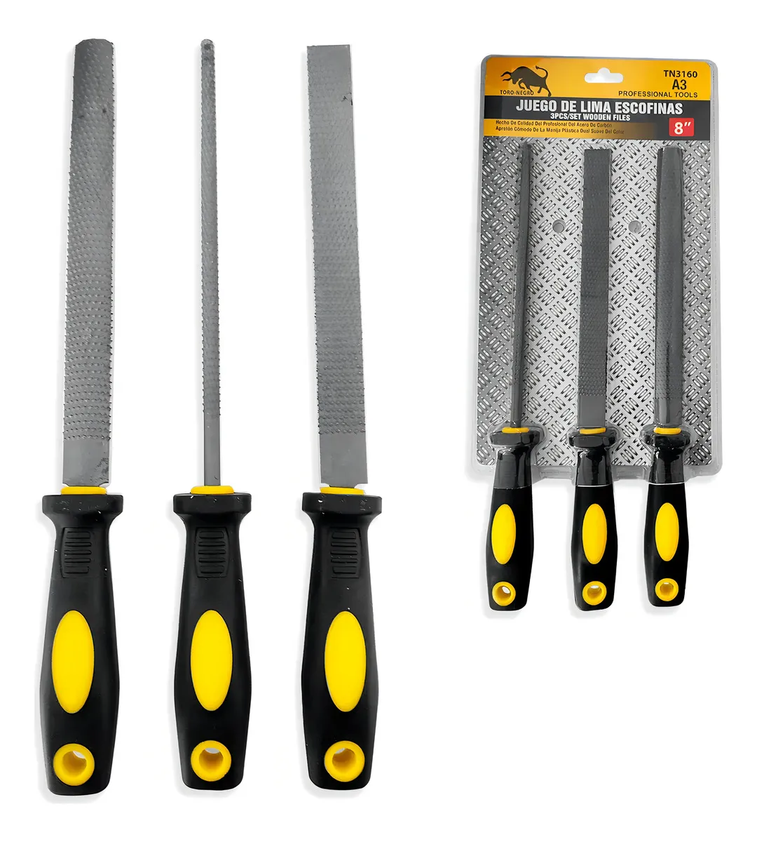 juego de limas escofinas para madera Toro Negro TN3160