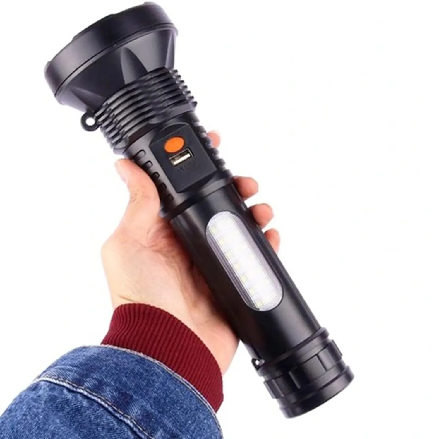 Linterna LED con Audio USB Recargable QY-BT01A