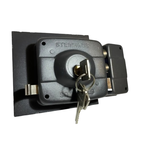 Cerradura para Reja Steinhaus con Cilindro Incorporado